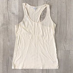 Calvin Klein ivory textured sequin tank top Small